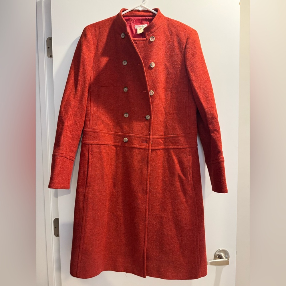 LIKE NEW! KORS Michael Kors Vintage Red Double-Breasted Wool Coat Sz 8
